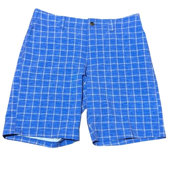 Men’s Callaway Blue Plaid Checkered Golf Shorts Size 32 Pockets - Picture 7 of 7